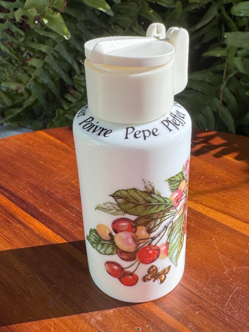 Vintage Gerold Porzellan Bavarian Pepper Shaker with Cherry Design